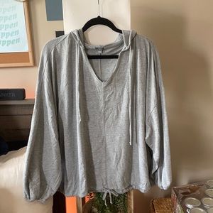 Aerie grey lightweight hoodie shirt